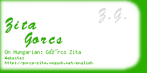 zita gorcs business card